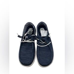 Women’s Size 7W Hey Dude Navy Wendy Sox Slip on Comfort Shoes Hey Dudes Blue
